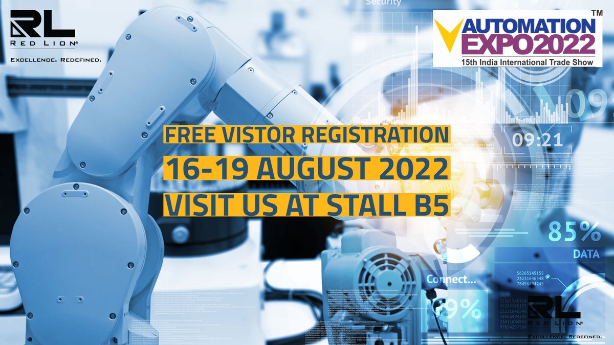 redlioncontrols's tweet photo. We cordially invite you to be our guest at Automation Expo 2022 in BEC, Goregaon East, Mumbai. Learn from a Red Lion expert how our products support your OT/IT requirements.
Click the link to register👉 https://t.co/JtZK2JmDxh
#AutomationExpo #RedLionControls #ExcellenceRedefined https://t.co/SQ9aAtROYo