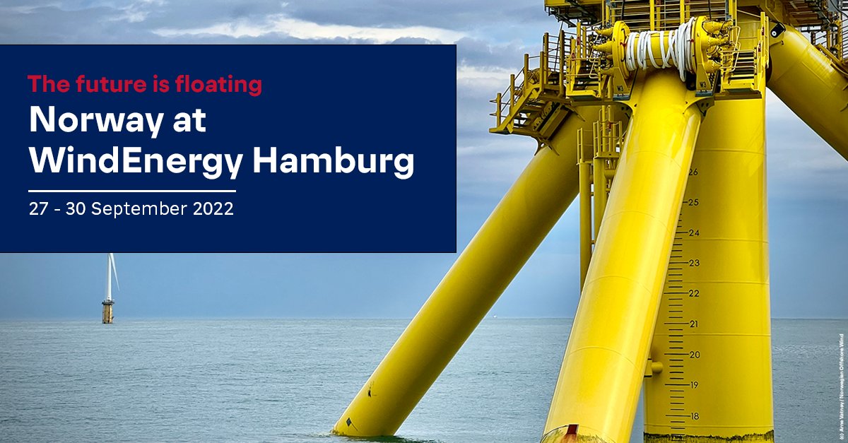 Over 20 companies from the Norwegian offshore wind industry will be present at #WindEnergyHamburg in September. See details about the Norway pavilion, delegation and side events below. ow.ly/Q9yR50JUART