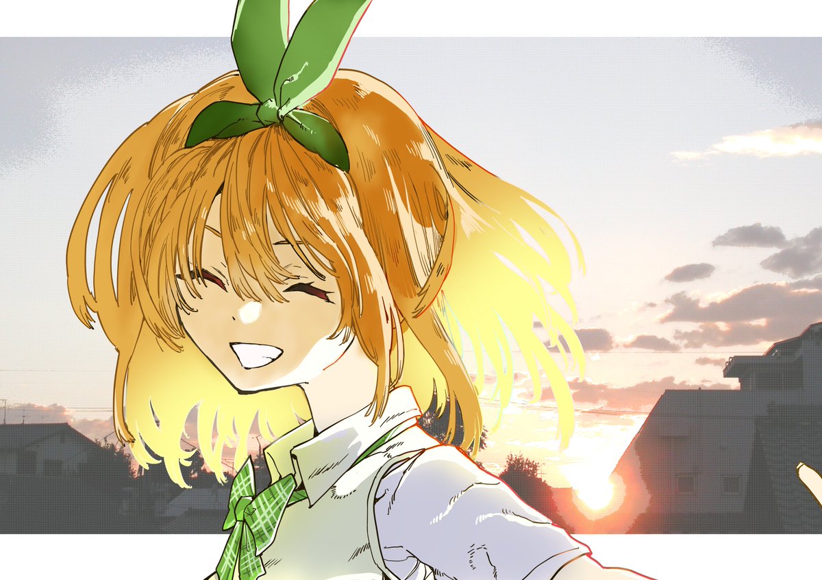 カタツ中毒さんがTwitterに投稿した中野四葉(五等分の花嫁)のイラスト。