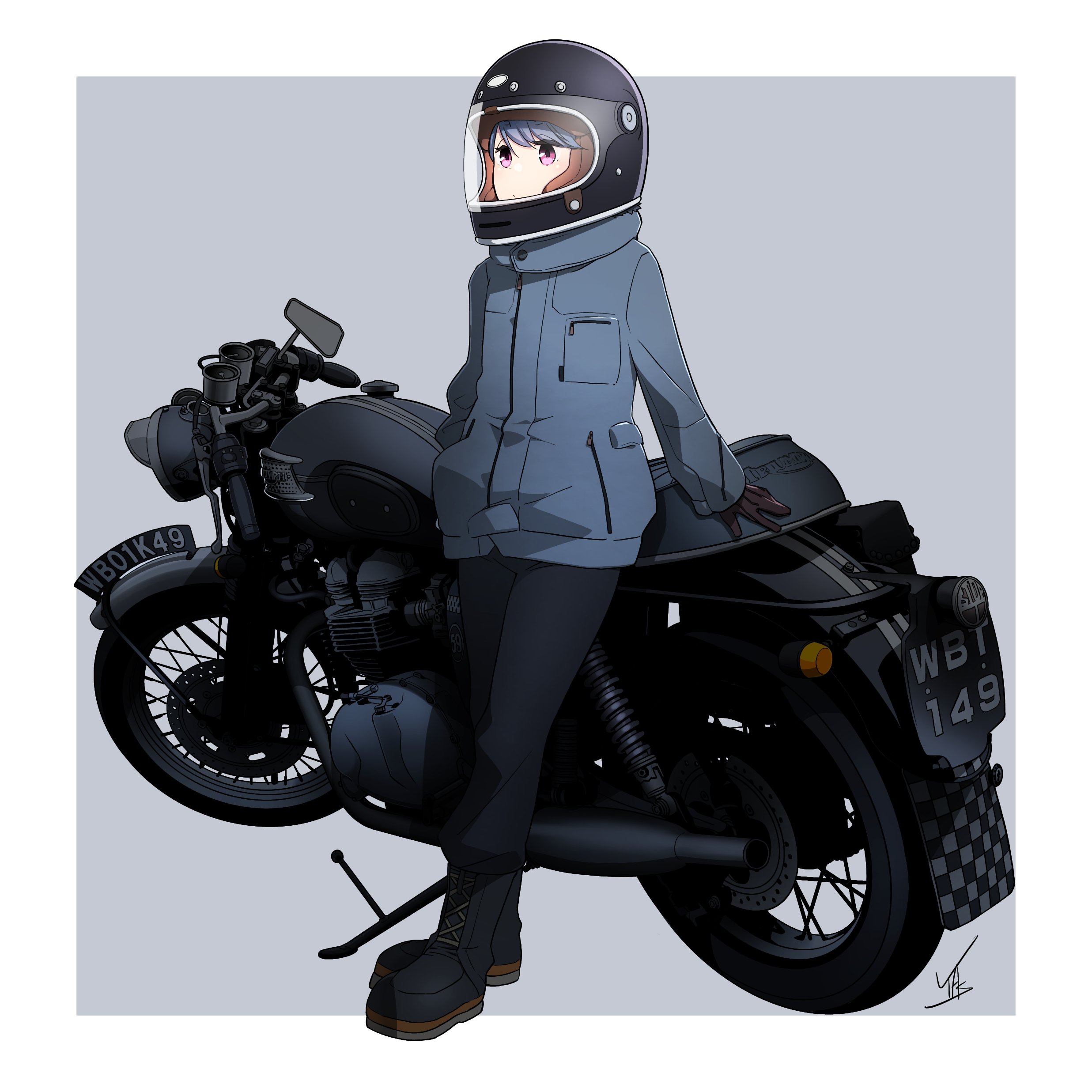 志摩リン モデル　ヘルメット　ゆるキャン△　バイク