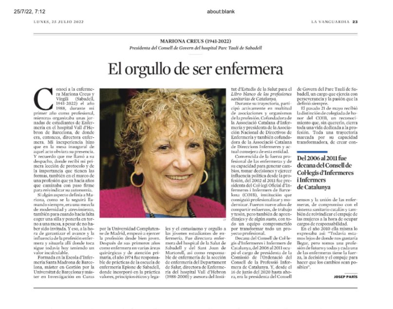🖤 Mariona Creus, el orgullo de ser #enfermera 

👉 bit.ly/3Orp4MA