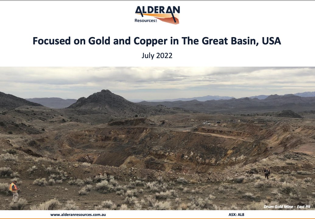 MD Scott Caithness will deliver a webinar to discuss our recent capital raising &amp; plans for further exploration &amp; drilling at our Detroit #copper-#gold project USA.

Wed 27 July at 10:30am AEST.

Register: bit.ly/3BbzLjq

View presentation: bit.ly/3vesThg #AL8