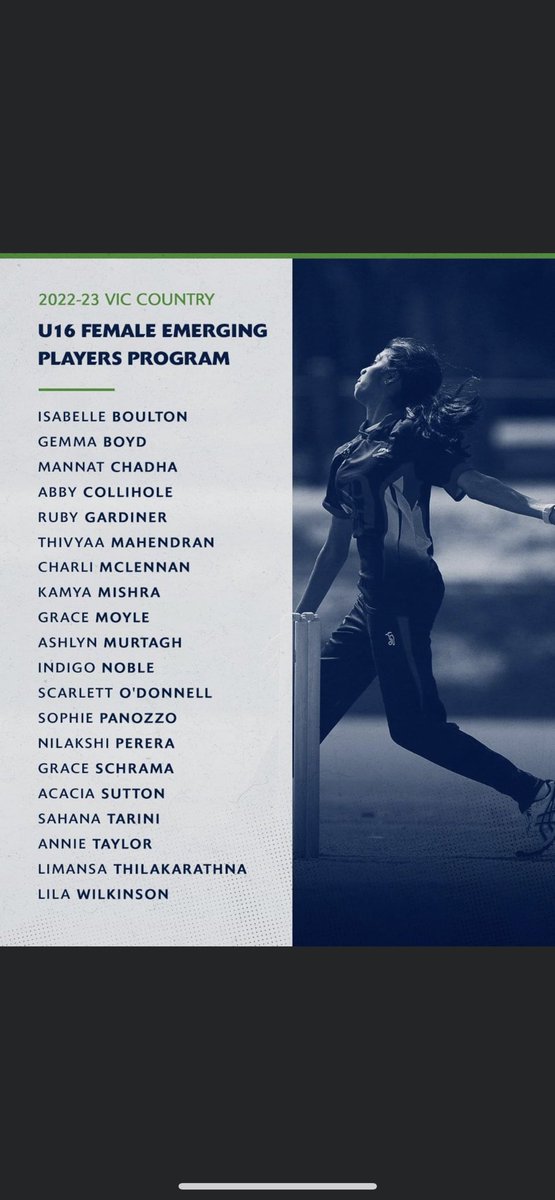 Congratulations to <a href="/Haileybury/">Haileybury</a> superstar Thivyaa Mahendran on selection in this elite squad. An inaugural member of the Hearts juggernaut and getting better all the time <a href="/APS_Sport/">APS Sport</a> @sportagsv <a href="/TheHazlittClub/">Haileybury Cricket Hazlitt Club</a>