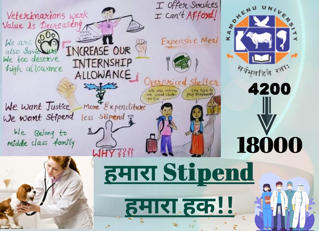 deeparam_1's tweet photo. સફેદ કોટની શાંતિ હવે લાવશે ક્રાંતિ, Guj. Vets ની એક જ માંગ ઇન્ટર્નશીપ સ્ટાઈપન્ડ થાય 18000...!!
#Guj_vet_union
#Guj_veterinary_students_on_strike
@PMOIndia  @CMOGuj 
@RaghavjiPatel 
@PRupala  @KanuDesai180 
@jitu_vaghani 
@Divya Bhaskar https://t.co/7oTb7DHJ4h