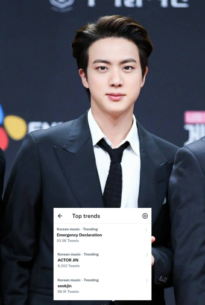 ACTOR JIN trends after the news that Jin will attend the VIP premiere of the movie "Emergency Declaration" later today (25th) at 7PM KST ❤️

#actorjin #kimseokjin #seokjin #jin #bts #yours_jin