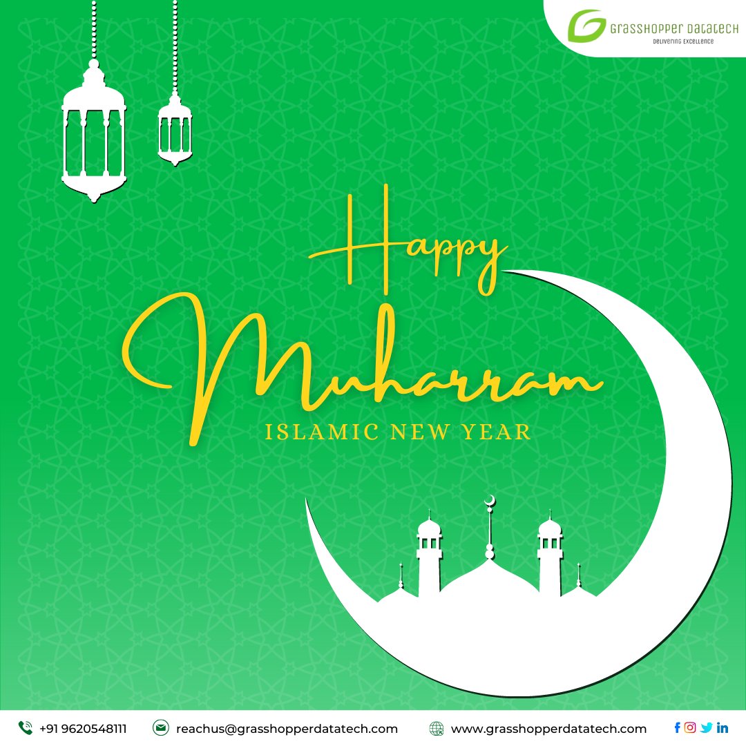 grasshopdtech's tweet photo. On the auspicious day of #Muharram, may Allah bless you with health, wealth, peace, and happiness! π
#Muharram2022 #IslamicNewYear #Allah #Festival #vibes #Grasshopperdatatech #Digitalmarketingservices #socialmediamarketingservices #seo #smo #outsourcing #bpo #growth #business https://t.co/x4OvzXiA1O
