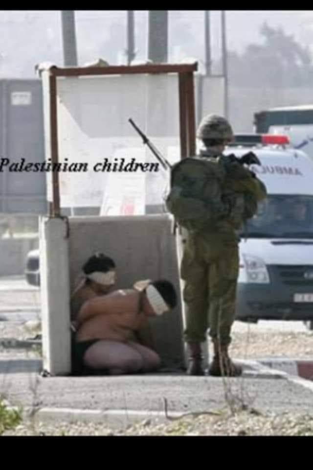 Palestinian children are different from the children of other countries.  because Palestinian children can be easily detained for no apparent reason and without defense by the Zionist Israel
#IsraeliTerrorism 
Nangis
Sedih Banget