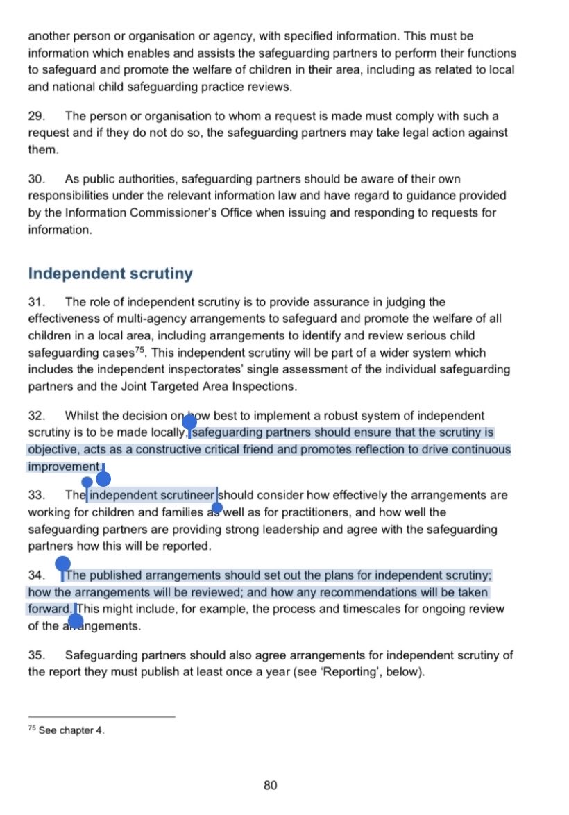 GracieDaz1's tweet photo. @bespaceaware “The published arrangements should set out the plans for:
1️⃣ independent #scrutiny;
2️⃣ how the #arrangements will be reviewed;
3️⃣ #how #recommendations will be #taken forward.”
“Independent Scrutineer”=“Critical Friend”
#CCE
#CLExploitation
#Jacob
#WorkingTogether2018 p80: https://t.co/MrtfRgFXrO