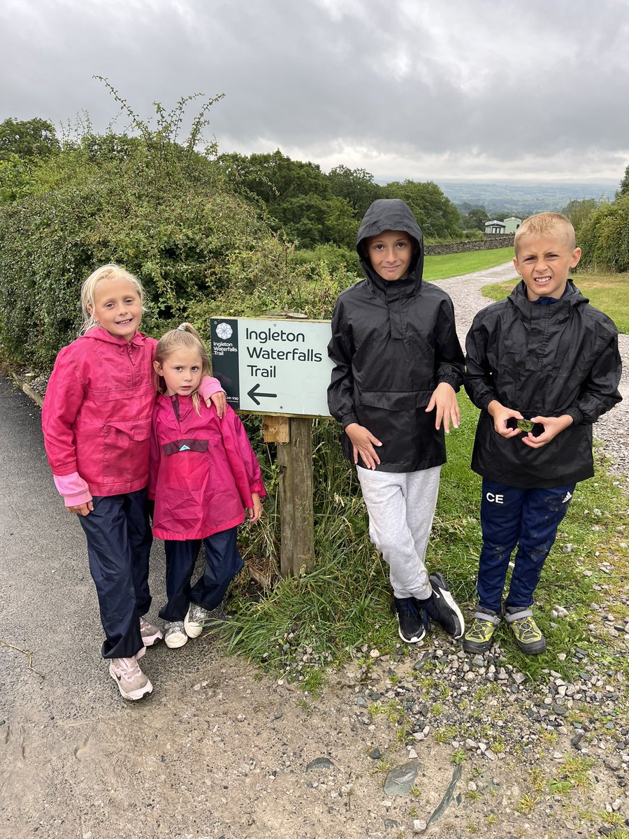 Nickik1979's tweet photo. Over the weekend the Edwards Tribe took a trip to Ingelton Waterfalls. All 4 kids did amazing but Faye more so! Not a single moan or carry in the torrential rain feet covered in blisters and she conquered! 3.5hrs walking and climbing @HalsneadR #ingletonwaterfalls #summer https://t.co/aQYxIn3Iad