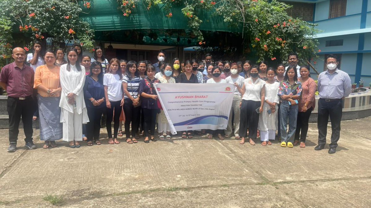 meghalayahealth's tweet photo. Comprehensive Primary Health Care Programme Induction Training for Health and Wellness Nurses and MLPHs of Garo Hills Region started today at Tura #WestGaroHills

#AB_HealthAndWellnessCentre #AyushmanBharat #MLHPs #HealthForAll #HealthFirst #MeghalayaForHealth #HealthyMeghalaya https://t.co/V9Fcux1lqu