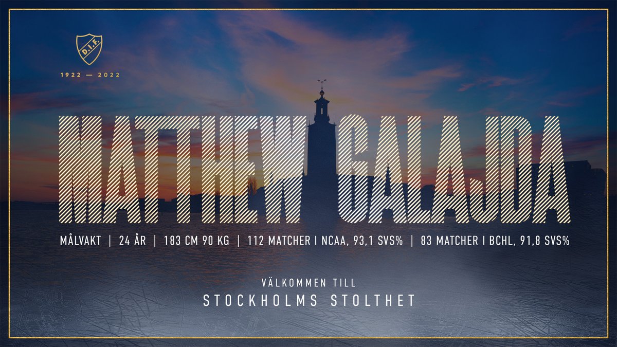 📃✍🏻 | Djurgården välkomnar med stor glädje målvakten Matthew Galajda till huvudstaden och till Hovets is. Den 24-årige kanadensaren, med fem raka säsonger av collegehockey bakom sig, har skrivit på ett kontrakt till 2023.

difhockey.se/article/jys9al…

#DIFHockey #AlltidOavsett