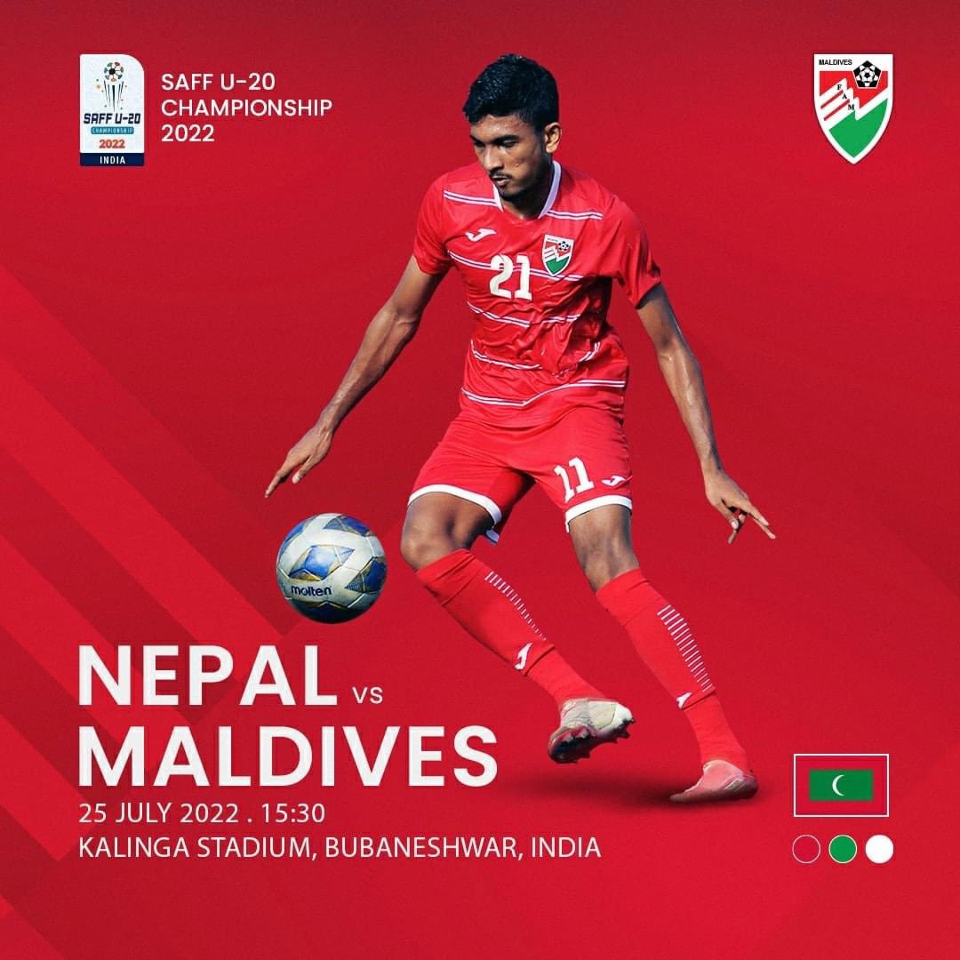 all the best #TeamMaldives🇲🇻 @MaldivesFA in todays #U20Saffchampionship #matchday1  #NepMdv #KalingaStadium #Bhubaneswar @Shakittey @ImranMohamed25