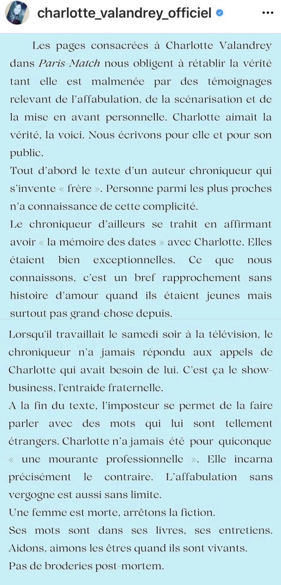 destinationcine's tweet photo. Après le «Adieu mon premier amour, mon amie, ma sœur» de Yann Moix dans #ParisMatch
la réponse cinglante de la famille de Charlotte Valandrey à «l’imposteur» https://t.co/CHW7TYJ8cY