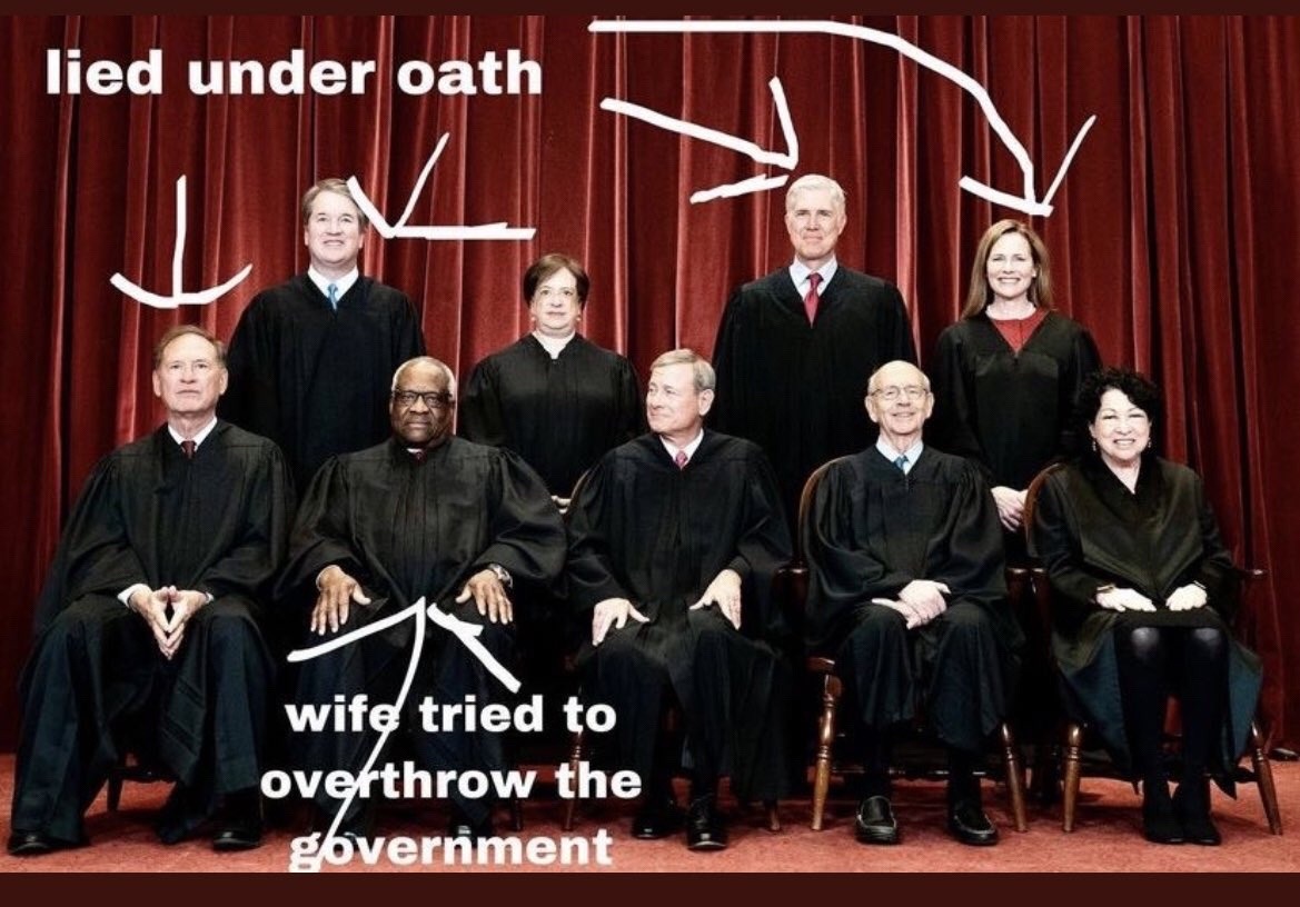 1DESTROYTHEGOP's tweet photo. @padenpur And, like #TraitorTrump, they are all liars + one that tried to cover up for his seditious wife.
#SCOTUSIsCorrupt #scotusiscompromised #SCOTUSLIARS https://t.co/v9HUJSDtnJ