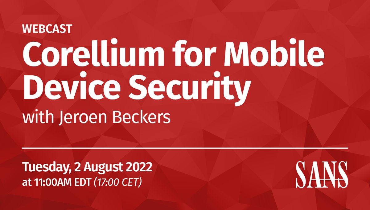 SANSOffensive's tweet photo. Get a look at the exciting mobile virtualization platform #Corellium in action with #SEC575 course author @Dauntless. Now with #iOSEmulation as well as Android! 🤯
Register here: https://t.co/uHXfR9fQJN #MobileDeviceSecurity https://t.co/TUSBqV3PTu