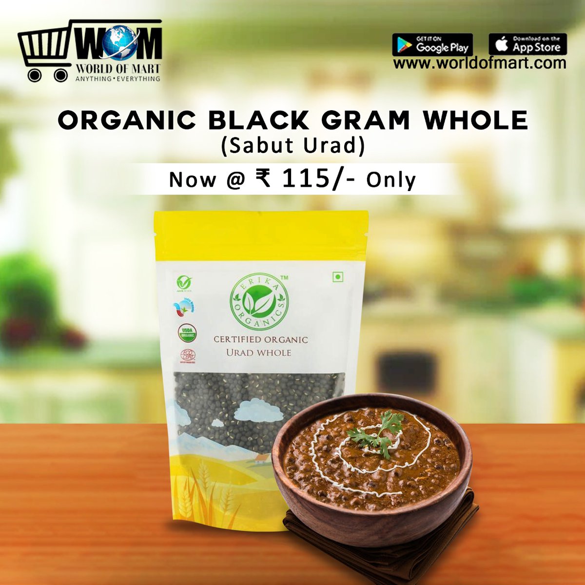WorldOfMart's tweet photo. Organic Black Gram Whole
Nutritious, Energetic, and digestive. Buy organic black gram whole from the world of mart now. 

#worldofmart #wom #blackdal #energetic #healthy #nutritious #digestive #food #foodie https://t.co/hGYqpTPrcV