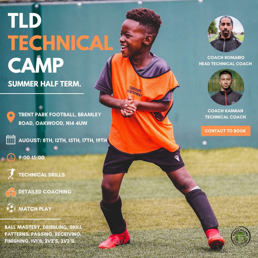 TLD TECHNICAL CAMP 🚨

Our technical camp used to operate on a invite only basis. However, this summer we are opening bookings to all ‼️ 

Contact us to book your child’s place 📱

#summeractivities #summerfootball #footballcoach #footballcoaching #halftermcamps #footballcamps