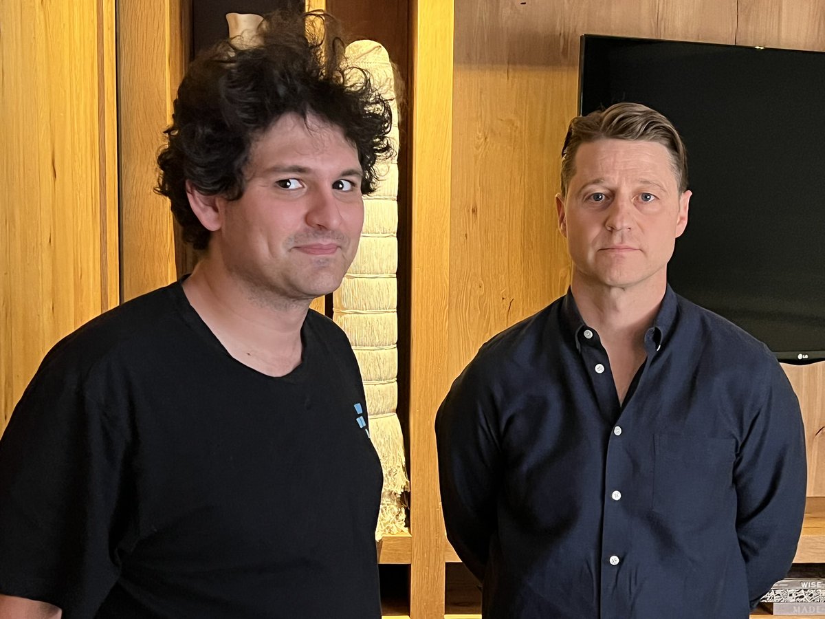 ben_mckenzie's tweet photo. It was a pleasure to speak with @SBF_FTX for “Easy Money”, the book on crypto and fraud I’m writing with @SilvermanJacob. Thanks for talking to us on camera Sam! https://t.co/THUdGwnUBm