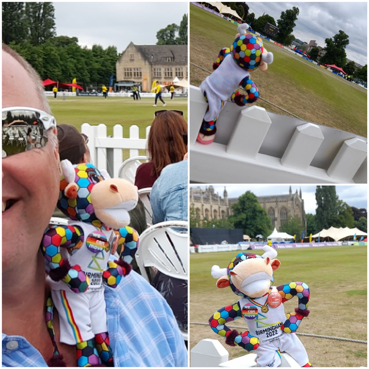 Perry enjoying some Rachel Heyhoe Flint Trophy cricket  on Saturday.
@_WesternStorm  hosted @SEStarsCricket at the quintessential Cheltenham Cricket Festival on his way to #Edgbaston for #B2022 #PoseWithPerry #Gloswecanmove @birminghamcg22 @wecan_move @activeglos @yourschoolgames