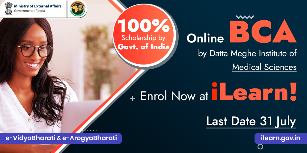 iLearnIndiaAfr's tweet photo. BCA💻is designed with programming skills and software domain specialisation to enable students to link profession with passion . Pursue online #BCA by #DMIMS at #iLearn with 100% #scholarship by Govt of #India. https://t.co/CoLhsYqGSh
#Degree #Diploma #Benin #Comoros #IvoryCoast https://t.co/zgtkE3aln4