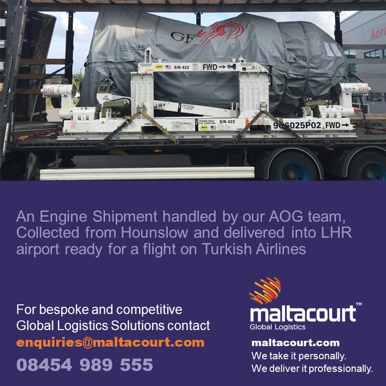 Great start to a new week here at Maltacourt, our AOG team handled an Engine from Hounslow ready for a flight departing Heathrow!

#Maltacourt #engine #Heathrow #freightforwarder