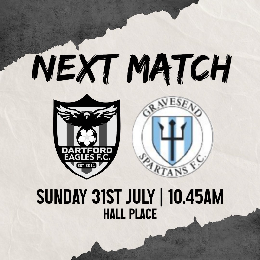 Up next for the Eagles is <a href="/gravesendsparta/">Gravesend Spartans</a> which will provide another good test in the lead up to the season! With some key players already missing, this will be a great chance for some of the boys to show what they can bring to the team! #COYE
