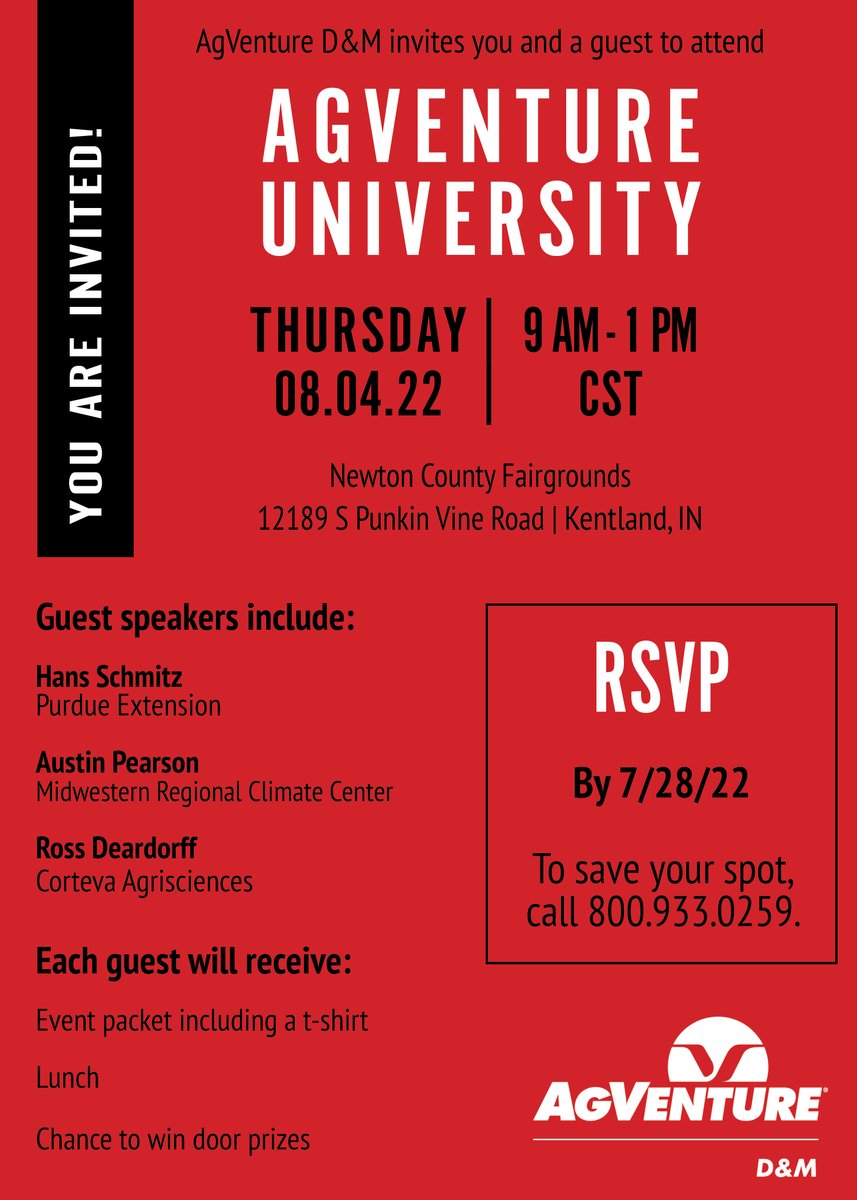 AgventureDM's tweet photo. YOU AND A GUEST ARE INVITED! Please plan on joining us for a session packed with great information. Event is at the Newton County Fairgrounds, is free of charge, and includes a great lunch from The Homestead! Want more details, call 800-933-0259! https://t.co/7Sp88T6Xr0