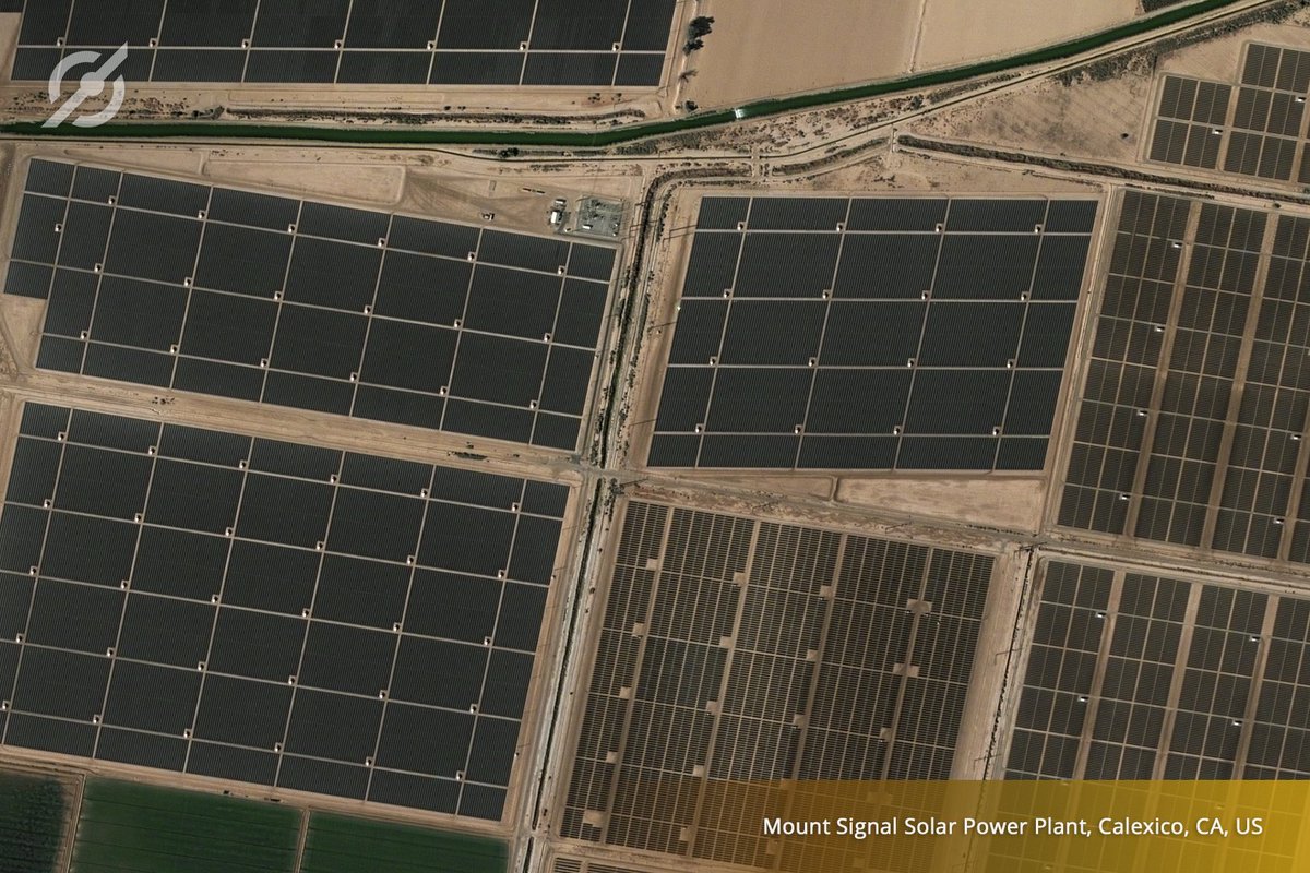 geosat_sat's tweet image. #GEOSATSeries - #ENERGYandRESOURCES - The #MountSignal #SolarPowerPlant spans over 801ha of low productivity farmland and includes over 3 million photovoltaic modules.
#GEOSAT2 #Calexico #US #RenewableEnergy #energy