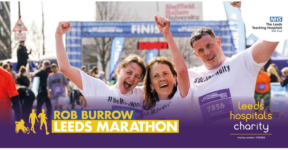 LDShospcharity's tweet photo. The Rob Burrow Leeds Marathon comes to our city on 14th May 2023!

There's lots of ways to get involved:

🏃‍♂️Run
🚶‍♀️Walk
💜Volunteer
👏Cheer friends and family on

Get your guaranteed place &amp; help us build the @Rob7Burrow Centre for #MND at @LeedsHospitals 
https://t.co/sMuArl9fOO https://t.co/DKAD7DaKrR