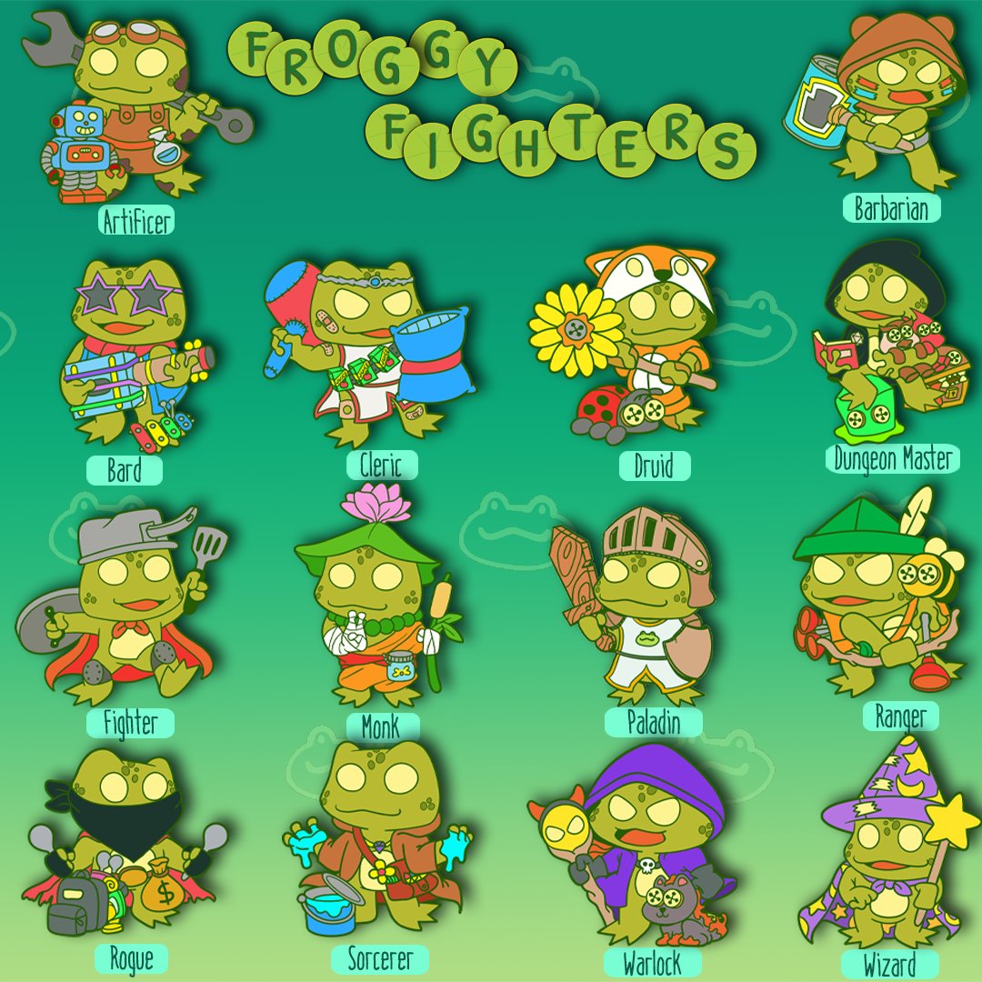 All Froggy designs have been unlocked!!! Due to some outside funding we have been able to smash through all the stretch goals and get all 14 Froggy Fighters unlocked!

If you would like to take a look at all the newly unlocked froggies here's the link - kickstarter.com/projects/themy…