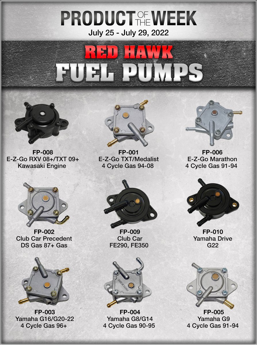 Red Hawk Product of the Week 7.25.22-7.29.22. Check out our Fuel Pumps! Please contact your Red Hawk dealer for pricing and availability.
