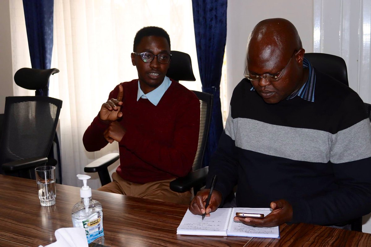 EzekielMutua's tweet photo. Hosted the @deaf_kenya led by their Chairman Mr. Simon Adem, Douglas Munyendo, Director and Arvin Mwenda, Sign Language Interpreter, to discuss collaboration with @TheMCSK in supporting the Deaf Cultural Arts Awareness Events with training &amp; registering Deaf Musicians at MCSK. https://t.co/EZvPcwnmSJ