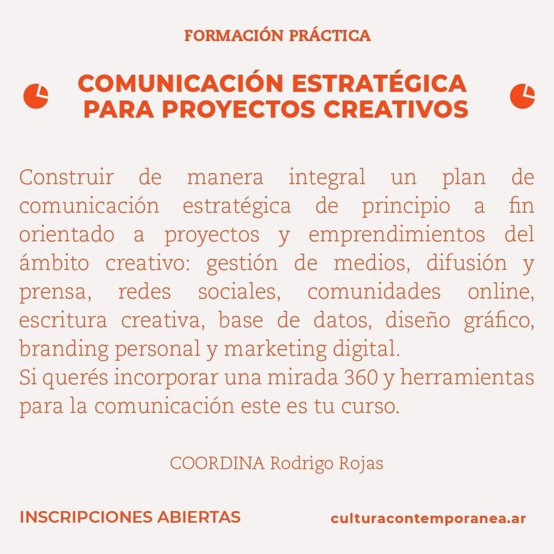 El año no está perdido, antes del Mundial le metemos al Curso de Comunicación en el ICC. 
Súper profes, invitados referentes de la industria y un temario teórico y práctico que abarca una mirada estratégica, contemporánea y profunda. Gracias por compartir!
instagram.com/p/CgPcfIdMP6w/…