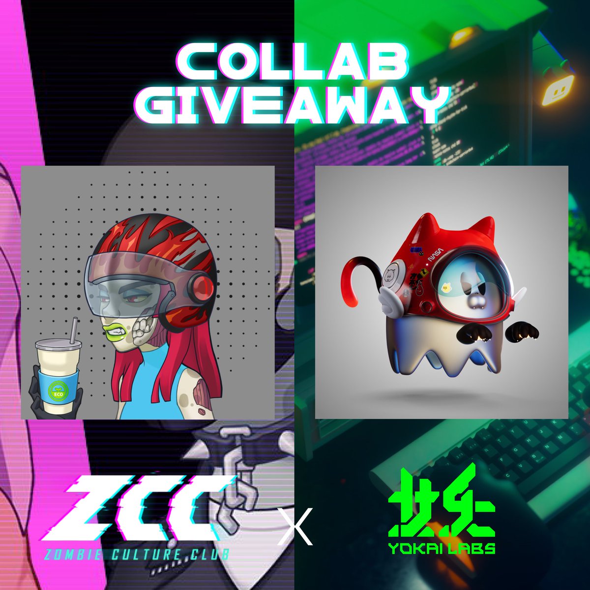 YokaiLabsNFT's tweet photo. Yokai Labs x Zombie Culture Club Giveaway🧬
Why fight them when you can join them?  Yokai Labs is joining @ZombieCClub to dish out some zombie mayhem! 🧟‍♂️

3 @ZombieCClub WL
3 @YokaiLabsNFT WL

✅Follow both + ♥️ + RT 
✅Tag some zombie lovin' frens

⏰48 Hours https://t.co/xWLgw0b3Pt