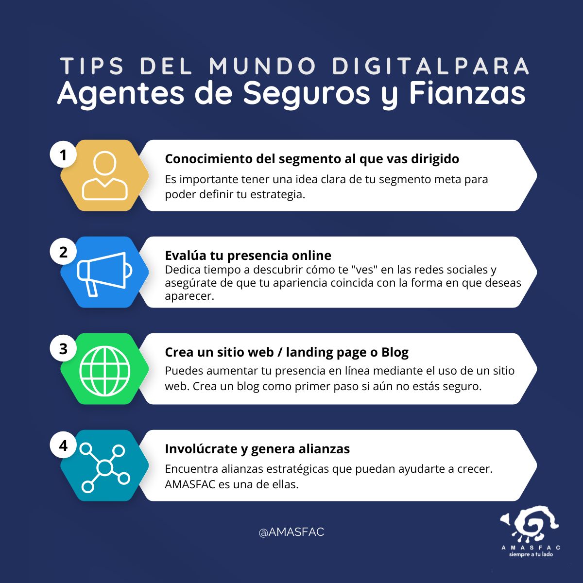 AMASFAC_CDN's tweet photo. 👉Tips del mundo digital para Agentes de Seguros y Fianzas.
#AMASFAC #Agentesdesegurosyfianzas #tipsdeagente #orgulloagente #siempreatulado #tipsmarketingdigital https://t.co/X4NuB3KTDU