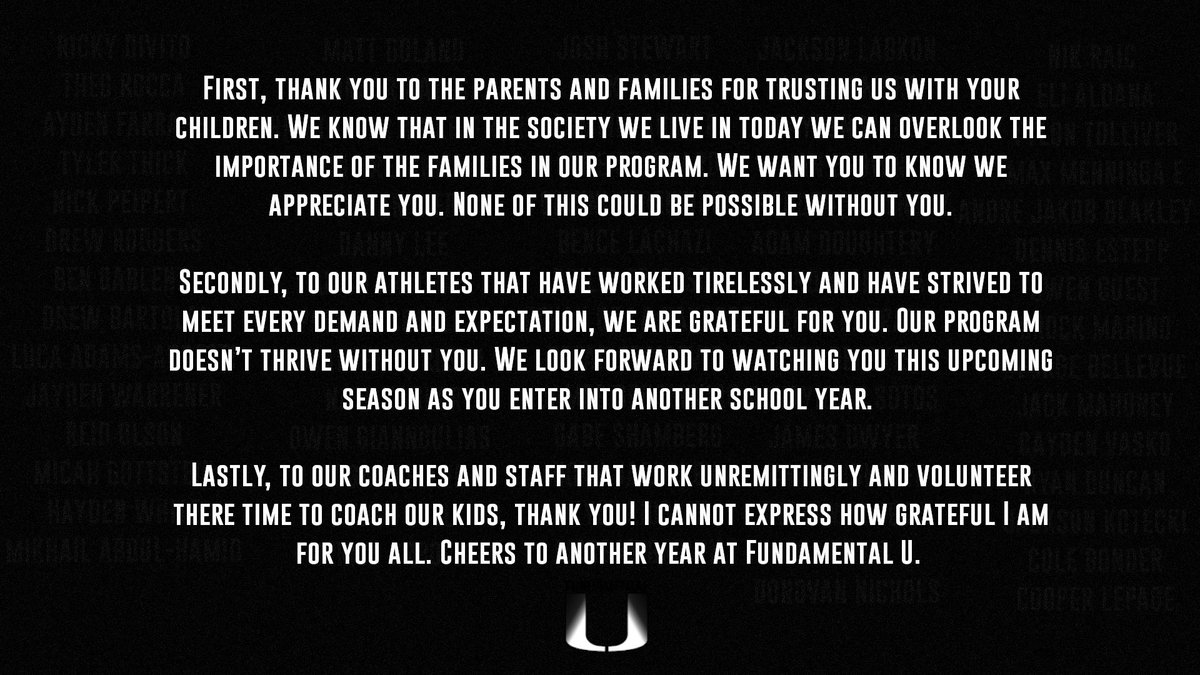 Over 80+ athletes and families in our program this year. We are grateful for you all. Thank you for trusting us and being a part of our program. We appreciate you!  🖤🤍 <a href="/mikeweinstein55/">Michael Weinstein</a>