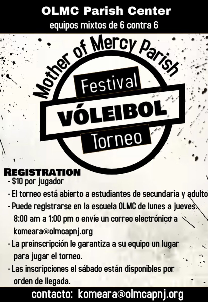 OLMCblueknights's tweet photo. Start making your teams to prepare for the Festival #Volleyball Tournament. Teams can register in the school office during summer hours (8:00 a.m. - 1:00 p.m.) or e-mail komeara@olmcapnj.org 🏐 #asburypark #olmcblueknights https://t.co/Ot7SYLJQQZ