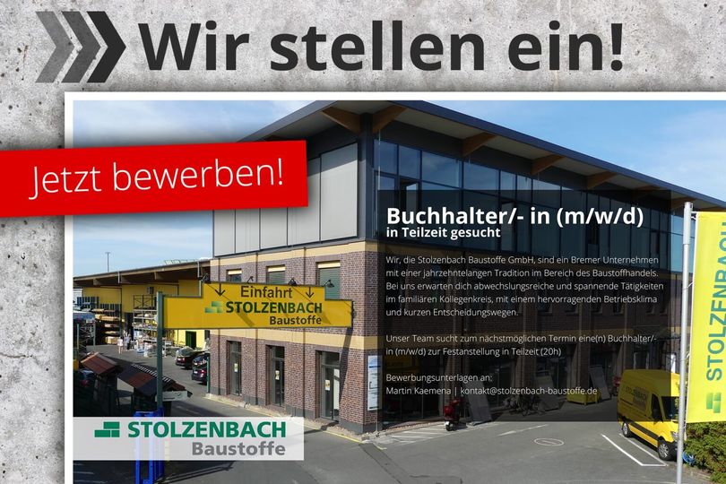 Wir suchen zur Zeit eine/n Buchhalter/- in (m/w/d) in Teilzeit 😉
Falls Ihr Interesse habt oder jemanden kennt der grade eine Stelle in der Buchhaltung sucht, schaut mal hier >> stolzenbach-baustoffe.de/buchhalter-in-…
#jobs #buchaltung #bewerbung #bewerben #share #arbeit