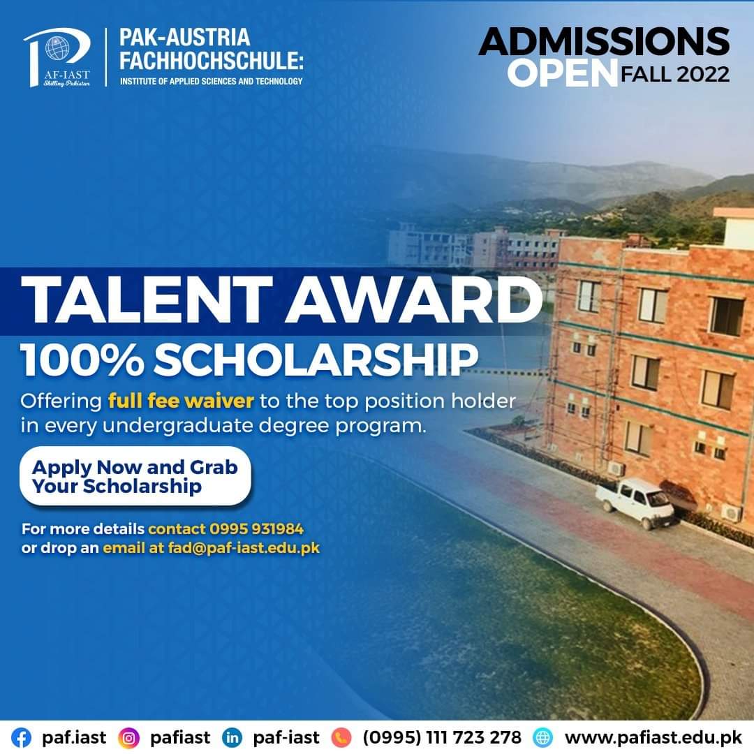 shahJsaima's tweet photo. Get full waiver on tuition fee for securing top position in academics. PAF-IAST welcomes students from all backgrounds.
Learn more about our scholarship programs at https://t.co/a4ZJ1zyddX
Apply online at https://t.co/RRYbZQfDZr
#PAFIAST #PakAustria #AdmissionsOpen #scholarship https://t.co/qbXRPmcWVO