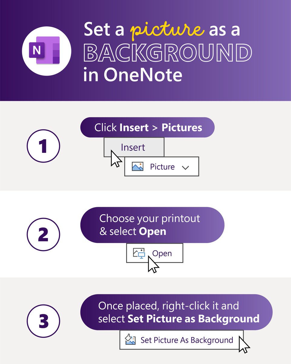 The most fun way to personalise your <a href="/OneNoteEDU/">OneNote Education</a> experience? Setting a picture as a background! 😍

Here's how. 👇

<a href="/MicrosoftEDU/">Microsoft Education</a> #MicrosoftEDU #OneNote #MIEExpert