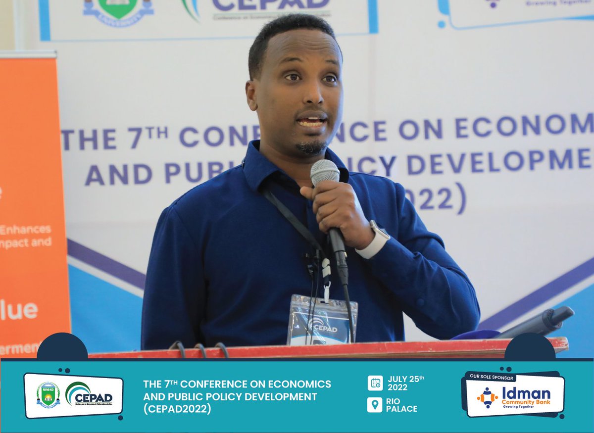 Our third keynote speaker, Dr. Ahmed Ibrahim Nageye, is now giving a presentation on 'How Prioritising Health Could Help Rebuilding Economics.' Dr. Nageye is the Deputy Director at Erdogan Research and Teaching Hospital and the Former Dean of Faculty of Economics at SIMAD.