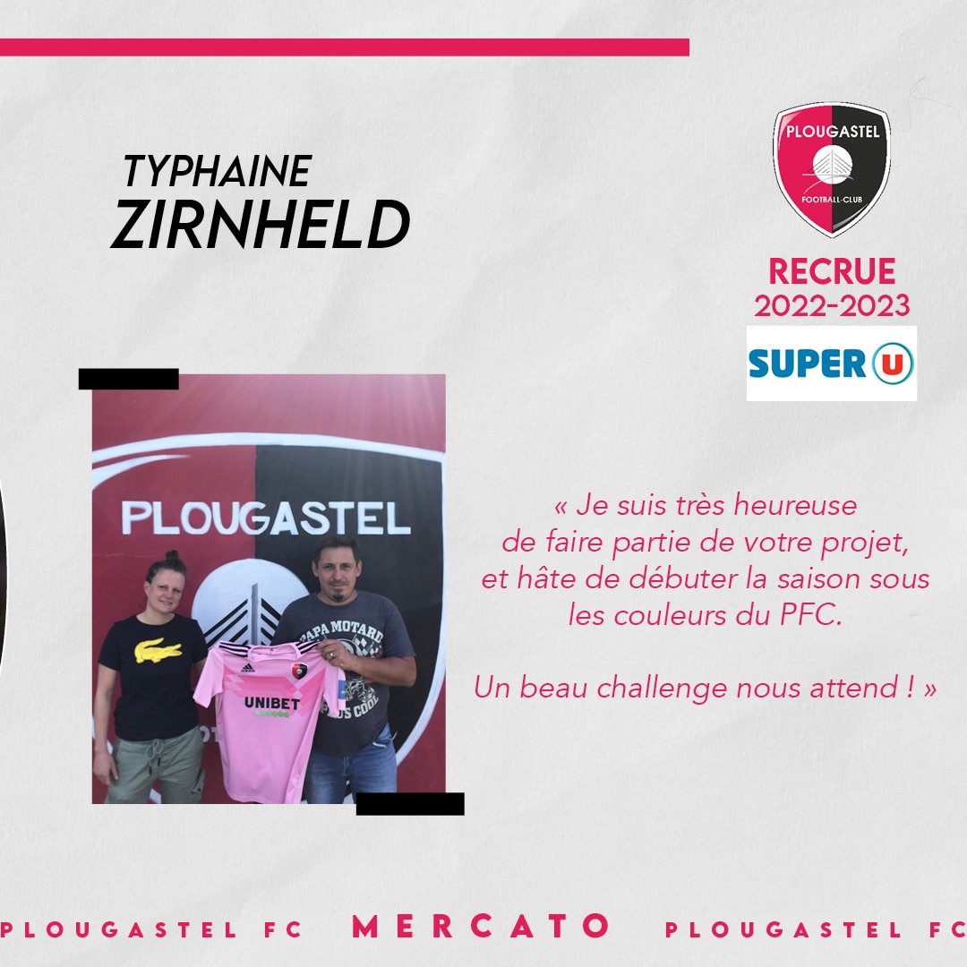 plougastelfc's tweet photo. #RECRUE
Le Plougastel FC et son partenaire Super U, ont le plaisir de vous présenter notre sixième et dernière recrue féminine :
⚡️Typhaine Zirnheld ⚡️
Bienvenue Typhaine !
#FORZAPFC 🖤❤️ https://t.co/nMTsEWHZlt