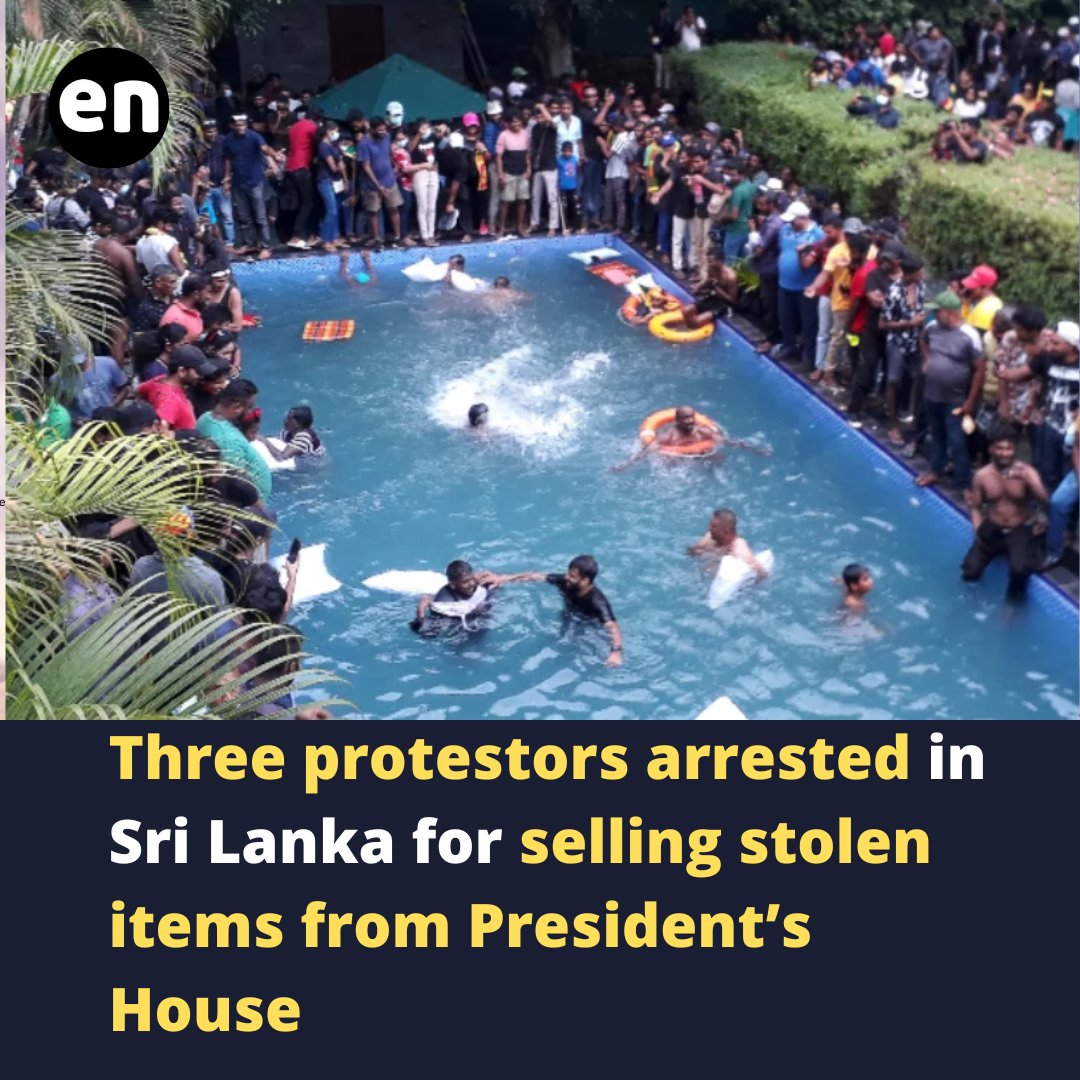 economynext's tweet photo. “We received a complaint from Rajagiriya over three individuals selling items from the President’s House,” the officer in charge (OIC) of the Welikada police station said.
#SriLanka #EconomicCrisisLK #July09
https://t.co/eOs78Qb2z6 https://t.co/cqwUsgopnV