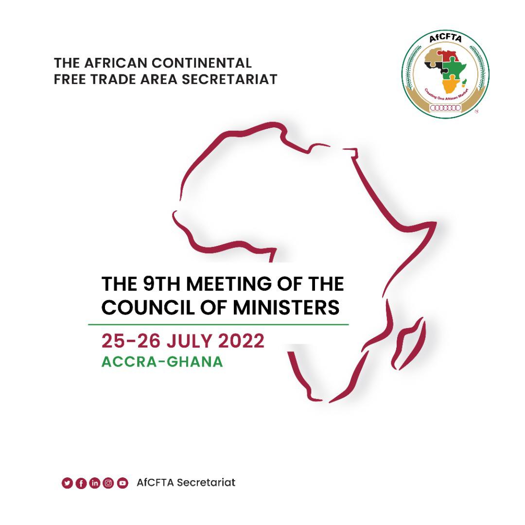 The <a href="/AfCFTA/">AfCFTA Secretariat Official</a> Secretariat will be making some big announcements today during the 9th Meeting of the AfCFTA Council of Ministers responsible for trade, be on the look out. 
 #CreatingOneAfricanMarket #Accra #Ghana