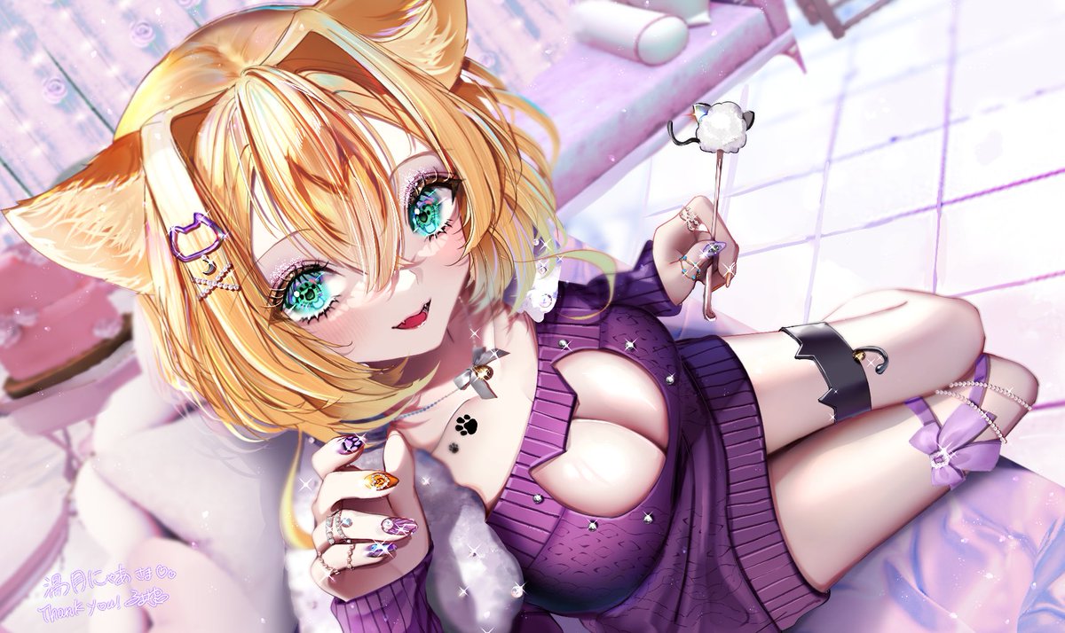 「skeb!「お膝で耳かき、する?」 」|ふぁゆ瀬のイラスト
