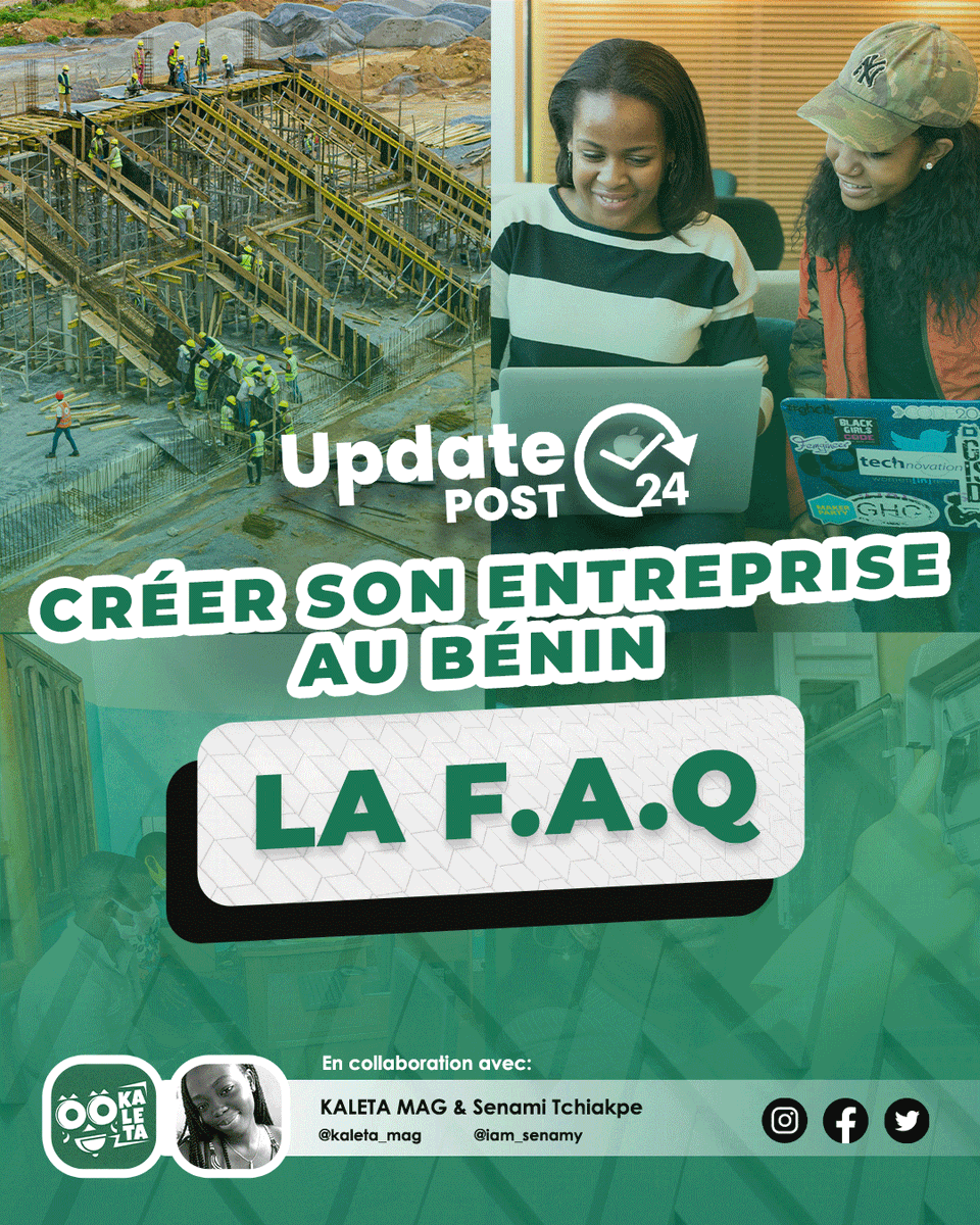 Update_post_bj's tweet photo. (Guy Kawasaki) disait que : « La meilleure raison pour lancer une entreprise est de créer du sens, de créer un produit ou un service qui contribue à améliorer le monde. ». En collaboration avec @Kaleta_mag et @iam_senamy nous vous parlons de la création d’entreprise  au Bénin ! https://t.co/BAVcDVZUeM