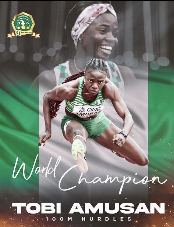 World record (12.12) ✔️
World 100m hurdles champion 🥇
Tobi Amusan 

#WorldAthleticsChamps #WeGrowAthletics 

Credit @WorldAthletics