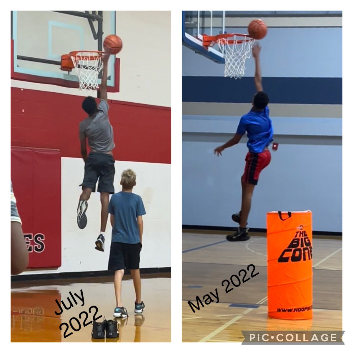 Improvement on my vertical since May!🏀🏀. #basketball #verticaljump #aau #teambuckets #hardwork #improve #vertical #trainhard #nevergiveup #middleschoolyears