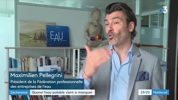 Pénurie d'eau potable : face aux sécheresses quelles solutions ? @France3tv a interrogé <a href="/PellegriniMaxi1/">Pellegrini Maximilien</a> Président <a href="/fp2e_/">FP2E - Fédération des Entreprises de l'Eau</a> 
▶️Investir pour renouveler les réseaux, digitaliser, créer des interconnexions, recourir à la réutilisation des eaux usées traitées.
france.tv/france-3/19-20…