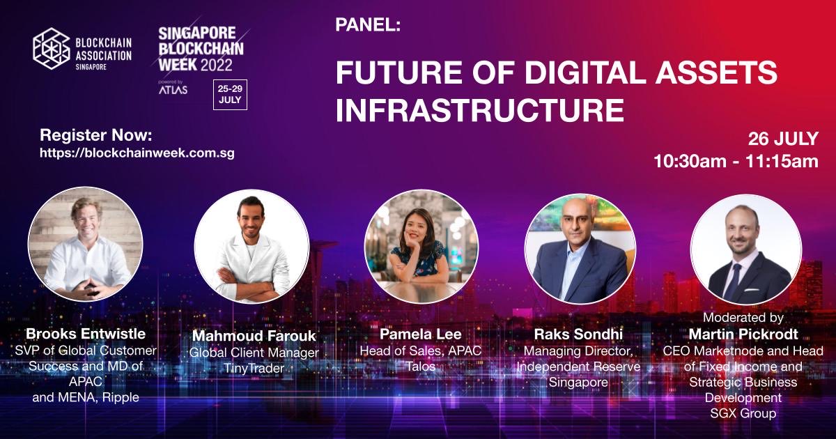 BrooksEntwistle's tweet photo. Looking forward to discussing the future of digital assets infrastructure and crypto on my panel at Singapore Blockchain Week 2022 tomorrow.

If you're in town, stop by the ⁦@Ripple⁩ booth at #sgbcw2022 ⁦@marinabaysands⁩ to catch up. Let’s Go!  https://t.co/AOvO7RP3Zf https://t.co/Nn8j4XsUPI